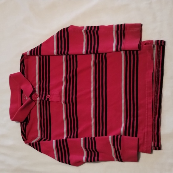Boys Long Sleeve Collar Shirt Size: XS/XCH (4-5) Red black & Gray striped - Picture 1 of 11